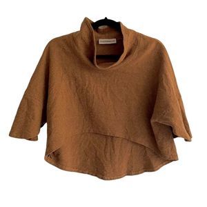 Christopher & Banks Brown Cowl Neck Sweater Poncho